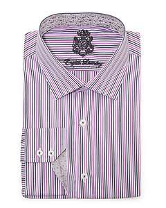 English Laundry Long Sleeve Striped Shirt, Gray/Purple  