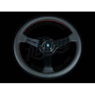   Steering Wheel   Black Perforated Leather / Black Spokes / Red Stitch