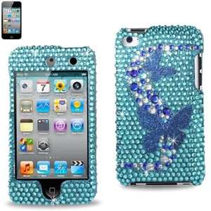   TOUCH 4 Aqua and Blue Butterfly Design DPC IPTOUCH4 73 Cell Phones