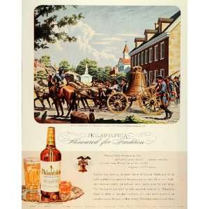  1944 Ad Philadelphia Whisky Colonial Liberty Bell Soldiers 