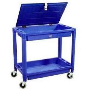 Astro Pneumatic Heavy Duty Plastic Utility Cart with Locking Lid 