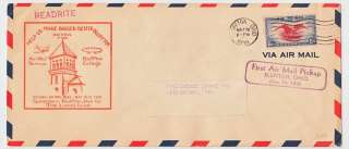 Bluffalo Ohio 1938 First Air Mail Pickup Cacheted Cover  