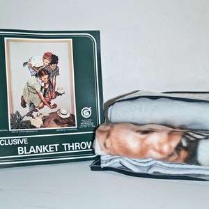   Rockwell Blanket ~ Saturday Evening Post Illustration Marble Players