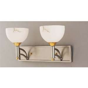  LUXOR 2000 2 LIGHT BATH W/BRUSHED STEEL AND GOLD FINISH 
