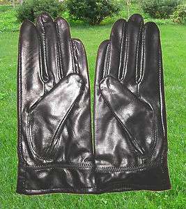 NEW MENS REAL LEATHER 100% WINTER GLOVES BLACK/BROWN  