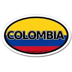  Colombia and Colombian Flag Car Bumper Sticker Decal Oval 