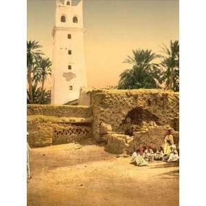  Vintage Travel Poster   Mosque in the old town Biskra Algeria 