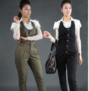 Women stylish cotton halter vest pants skinny fit romper jumper 