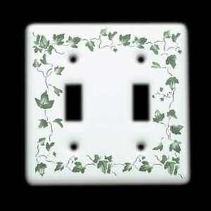  Wall Plates White Porcelain, Ivy Double Toggle switch plate 
