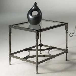   00 Kensington Rectangular End Table in Black Nickel Furniture & Decor