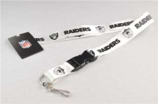 NEW Official Oakland Raiders NFL Football Lanyard Keychain White 22 