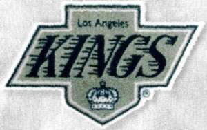 Los Angeles Kings 3 inch Lextra Iron On Gray Logo Patch  