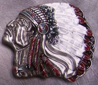 Pewter Belt Buckle novelty American Indian Chief NEW  