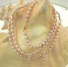 Lavender Freshwater Pearl Necklace Earrings Set 18  