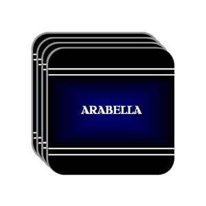 Personal Name Gift   ARABELLA Set of 4 Mini Mousepad Coasters (black 