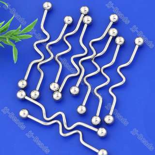   Stainless Steel Tongue Ring Industrial Barbell Bar 14g Piercing  