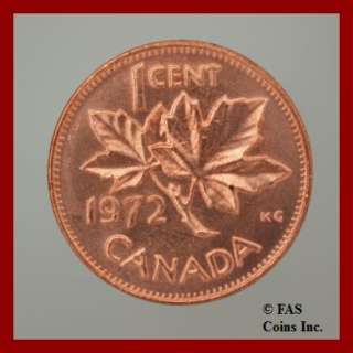 1972 BU Elizabeth II Canada Penny 1 Cent Canadian Coin  