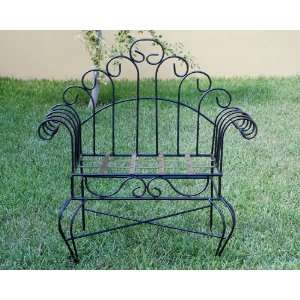  Rustic Demeter Iron Chair and Patio Bench Patio, Lawn 