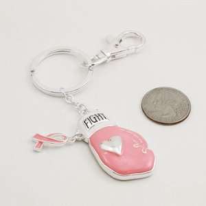  Breast Cancer ~ Pink Ribbon Keyring ~ Boxing Glove 