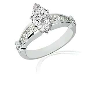 1.50 Ct Marquise Cut Diamond Engagement Ring Channel Set 