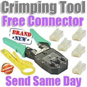 RJ45 Cat5e Network Lan Cable Crimping Crimper Crimp Tool+Free 