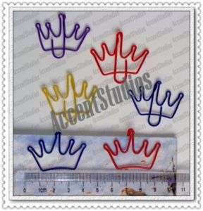 100 Cute Shaped Paper Clips Bookmark Paperclips Crown  