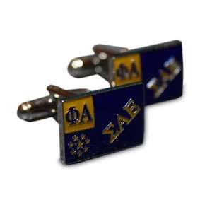  Sigma Alpha Epsilon Silver Color Flag Cuff Links 
