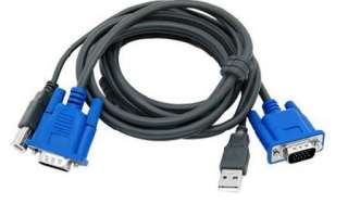 PORT KVM SWITCH + 2 SET 3 IN 1 USB KVM CABLES FOR PC  