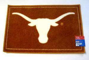 University of Texas Longhorns Rectangle Rug Orange with White Bevo 