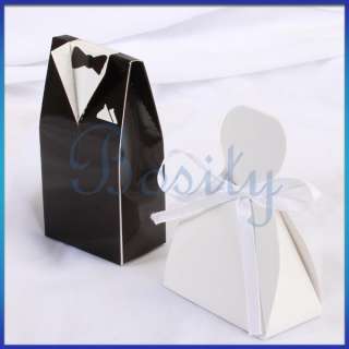   Tuxedo and Dress Wedding Favor Candy Gift Boxes Black and White  