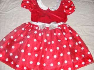 Disney Womens Minnie Mouse Adult Costume Red Polka Dot Dress Large L 
