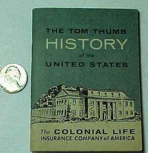   Small 1956 The Tom Thumb History of the United States Book  