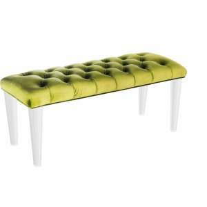  Sunpan Modern Home   Glamour Bench in Olive Velvet Like 