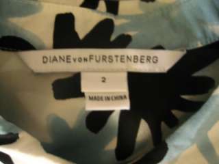 2012$385 Diane von Furstenberg Kovacs Printed sik waist cinching Shirt 