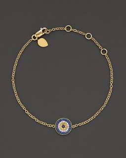 Meira T 14 Kt. Yellow Gold/Diamond Evil Eye Bracelet   Bracelets 
