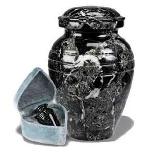  Black Grain Marble Cremation Urn
