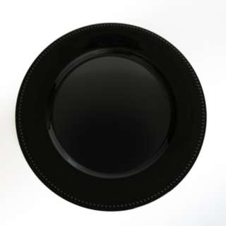 Set of 4 Round Black Beaded Charger Plates New 088235815774  
