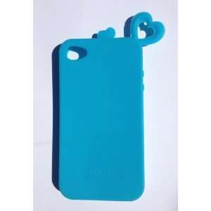 com Loving heart Silicone Case for Iphone 4 4s (Blue or Yellow), Free 