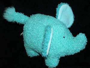 Vintage Gymboree 8 AQUA BLUE ELEPHANT Plush Stuffed Baby Toy  