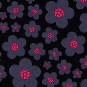 Michael Miller knit fabric Black Blossoms Patty Young (per 0.5M 