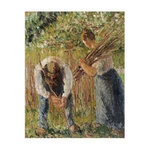  Camille Pissarro   Farm Labourers Planting Stakes Giclee 