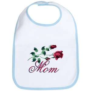  Baby Bib Sky Blue Mom with Roses for Mothers Day 