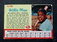 1962 Post Cereal Box Card Willie Mays #142 Giants  
