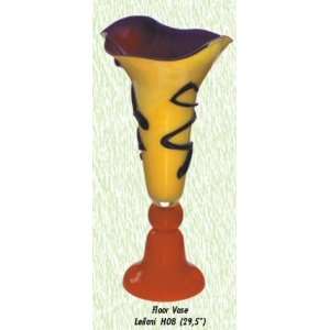  Yellow Leilani Vase Hand Blown Modern Glass Vase
