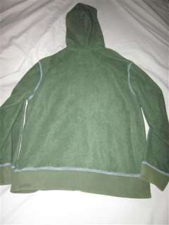 Mini Boden Fleece Zip Up Hoodie Jacket 9 10 Green Boy Zip Through 