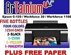   BOTTLES 1 EA C/Y/M/2 K/ ArTainium UV+ SUBLIMATION INK PLUS FREE PAPER