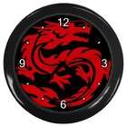   Clock of Tribal Red Dragon (Tattoo Art, Cool, Fantasy, Fire, Medieval