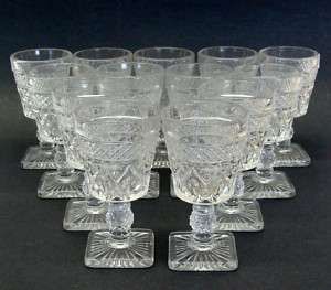 13 Imperial Cape Cod Clear Pressed Small Wine Glasses  