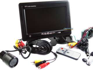 LCD Monitor + Wired Car Rear View Backup Camera Kit  