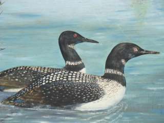 IVAN LATHROP Common Loon BAS RELIEF WOOD CARVING USA  